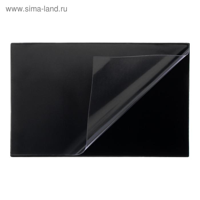 Накладка на стол офисная 38 × 59 см, Calligrata, с прозрачным карманом, чёрная Накладка на стол офисная 38 × 59 см, Calligrata, с прозрачным карманом, чёрная