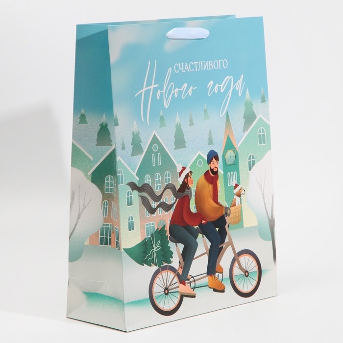 Пакет подарочный новогодний ламинированный «Счастье рядом с тобой», L 31 х 40 х 11,5 см, Новый год Пакет подарочный новогодний ламинированный «Счастье рядом с тобой», L 31 х 40 х 11,5 см, Новый год