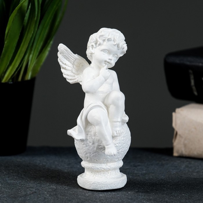 Фигура Фигура "Ангел на шаре" перламутр, 11х5х5см