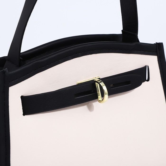 Сумка кросс-боди на молнии, цвет белый/чёрный Сумка кросс-боди на молнии, цвет белый/чёрный