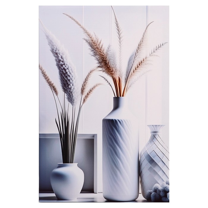 Картина на холсте  Картина на холсте "Белые вазы" 40*60 см