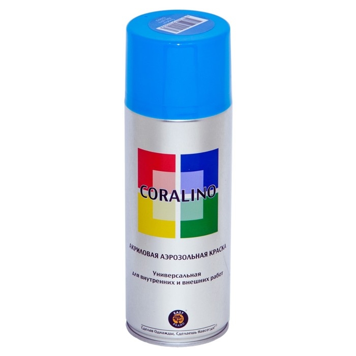 Аэрозольная краска эмаль  Голубая 520мл CORALINO RAL5012 Аэрозольная краска эмаль  Голубая 520мл CORALINO RAL5012