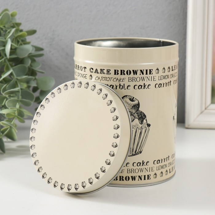 Шкатулка металл цилиндр Шкатулка металл цилиндр "Сладкая выпечка" набор 4 шт 9,5х6; 11х7,5; 12,5х9; 14х10,5х10,5 см 975901