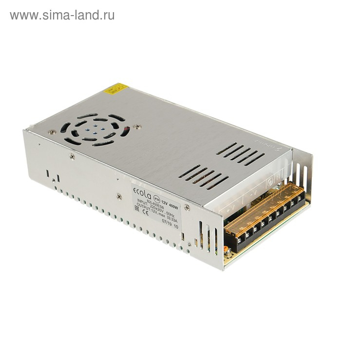Блок питания Ecola для светодиодной ленты 12 В, 400 Вт, IP20