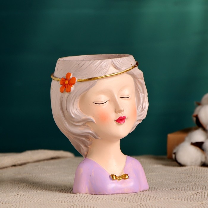 Кашпо  Кашпо "Мечтательница" сиреневое, 8х9х12см, 0,25л, d-5,5 см