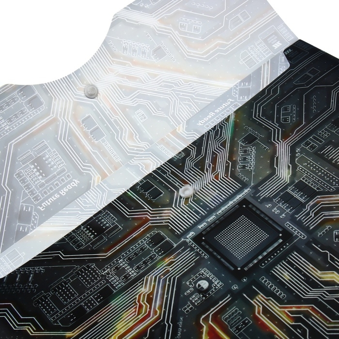 Папка-конверт Папка-конверт "Чип" на кнопке А4, 350 мкр, черная