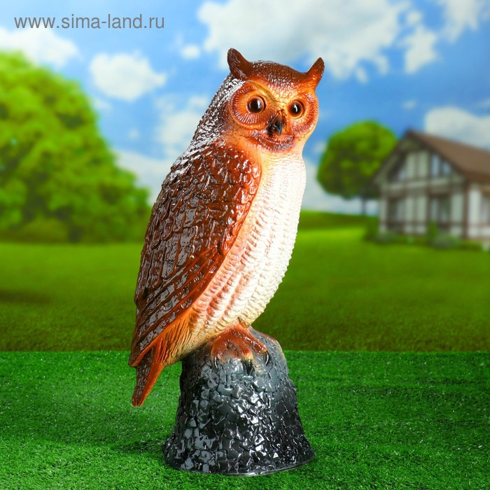 Садовая фигура Садовая фигура "Сова на камне" большая 20х25х55см