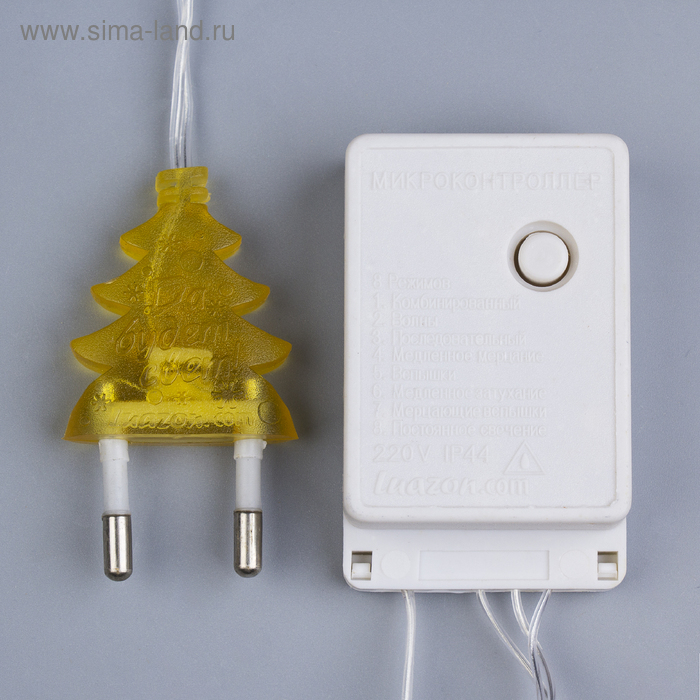 Гирлянда «Нить» 4 м с насадками «Шарик с орнаментом», IP20, прозрачная нить, 20 LED, свечение тёплое белое, 8 режимов, 220 В Гирлянда «Нить» 4 м с насадками «Шарик с орнаментом», IP20, прозрачная нить, 20 LED, свечение тёплое белое, 8 режимов, 220 В