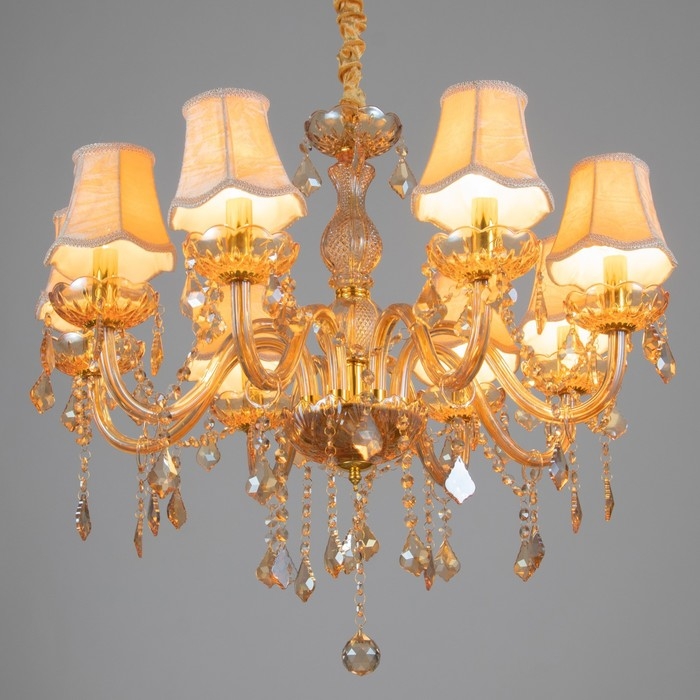 Люстра Люстра "Палермо" 8хЕ14 25Вт коньяк 72х72х60-90 см BayerLux