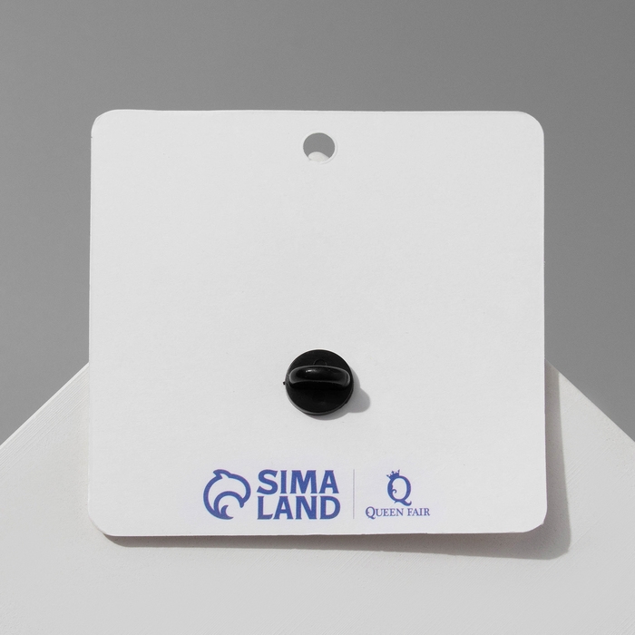 Значок Значок "Зайчики" влюблённые, цвет бело-розовый в чёрном металле