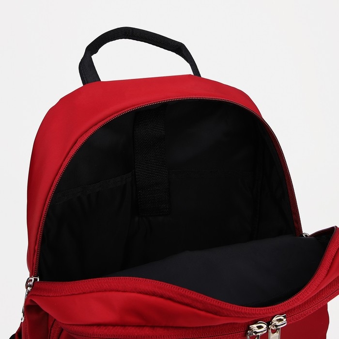 Рюкзак школьный на молнии, RISE, 2 наружных кармана, отдел для ноутбука, цвет красный Рюкзак школьный на молнии, RISE, 2 наружных кармана, отдел для ноутбука, цвет красный