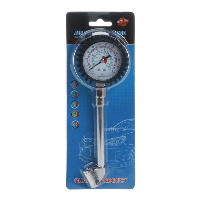 Манометр прорезиненный, шланг 19 см, 15 бар Манометр прорезиненный, шланг 19 см, 15 бар