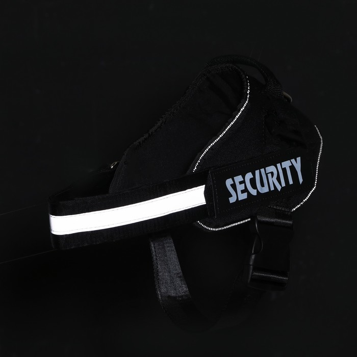 Шлейка К9 мягкая светоотражающая, размер L, ОГ 68-80 см, вес 17,5-32,5 см, чёрная Шлейка К9 мягкая светоотражающая, размер L, ОГ 68-80 см, вес 17,5-32,5 см, чёрная