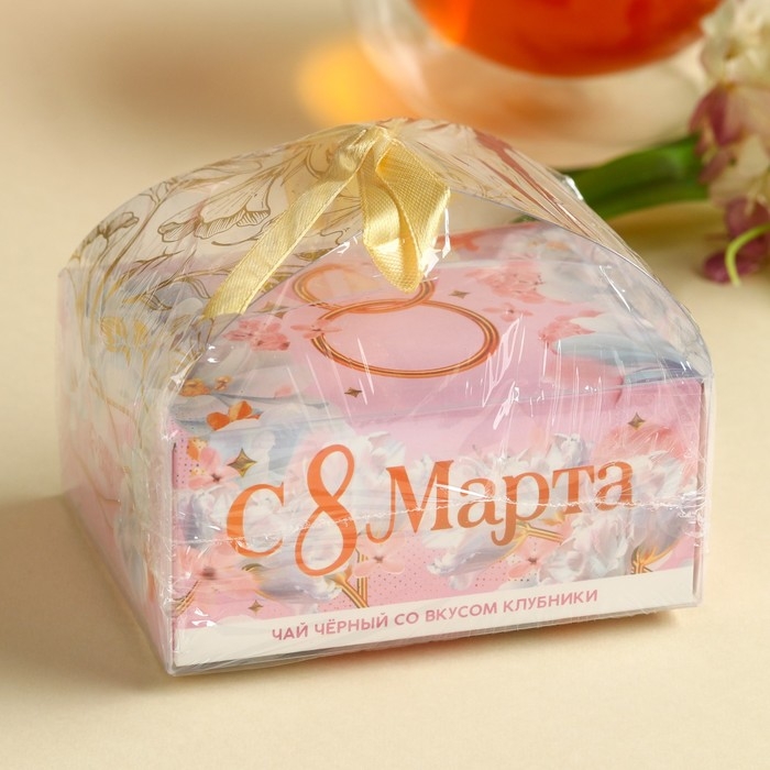 Чай чёрный «С 8 Марта» вкус: клубника, 50 г. Чай чёрный «С 8 Марта» вкус: клубника, 50 г.