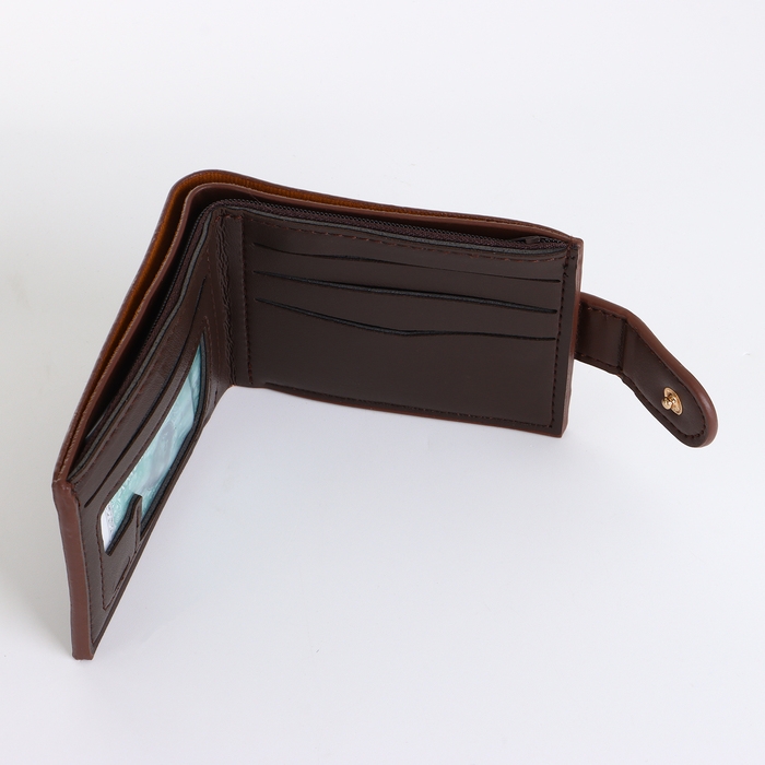 Портмоне мужское на кнопке, цвет коричневый Портмоне мужское на кнопке, цвет коричневый