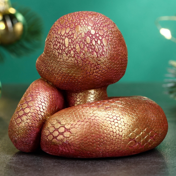 Новый год. Символ 2025. Фигура Новый год. Символ 2025. Фигура "Змея Хвостатик" бордовая-золото, 6х6см