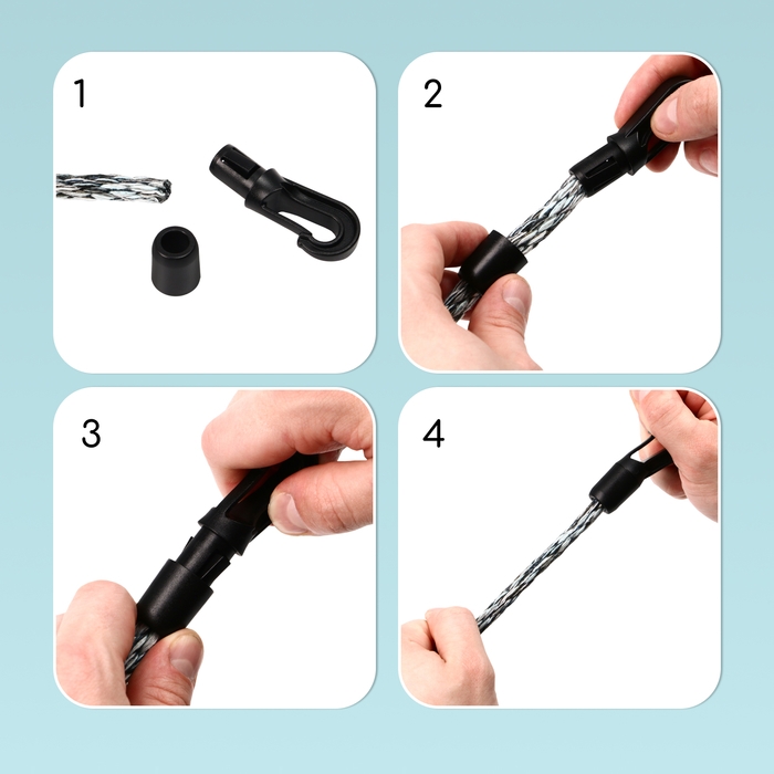 Крючок с креплением для шнура, d = 10 мм, набор 10 шт. Крючок с креплением для шнура, d = 10 мм, набор 10 шт.