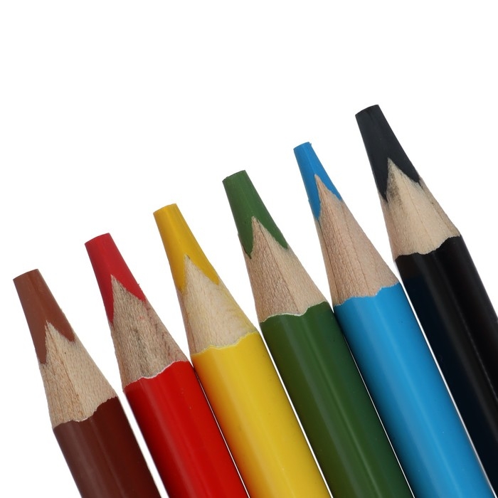 Карандаши 6 цветов Карандаши 6 цветов "Премиум", утолщенные, супермягкие