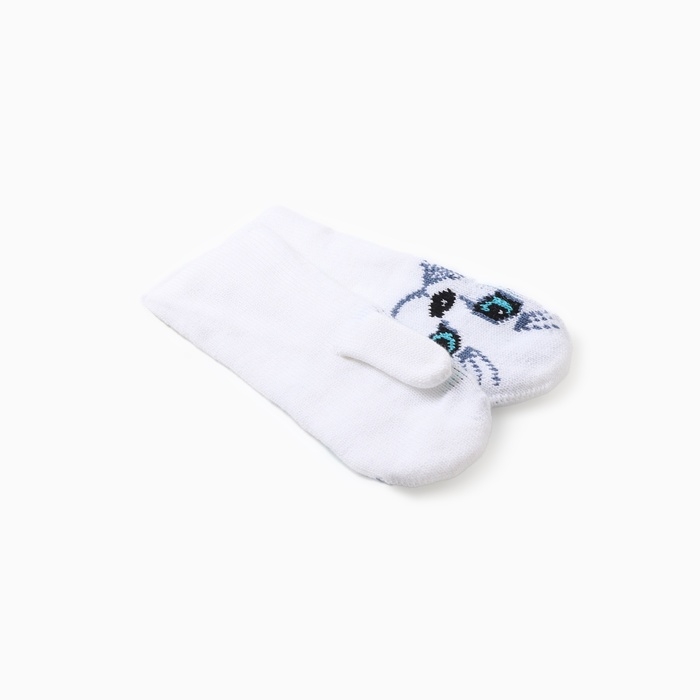 Варежки двойные женские, цвет белый, р-р 18 Варежки двойные женские, цвет белый, р-р 18