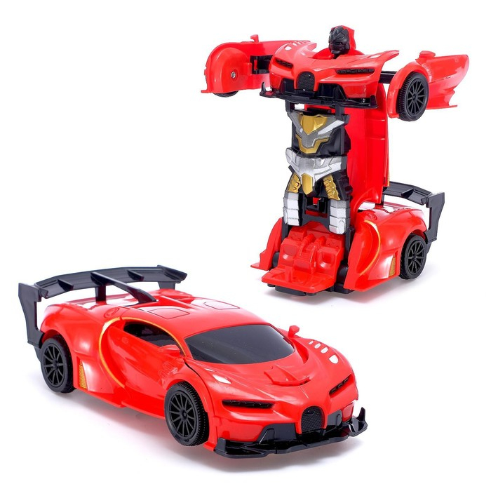 Робот радиоуправляемый «Спорткар», трансформируется, работает от батареек, цвета МИКС