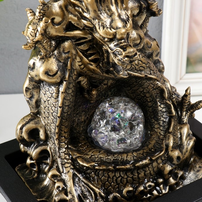 Фонтан настольный от сети, подсветка  Фонтан настольный от сети, подсветка "Золотой дракон" 26х17,5х23 см