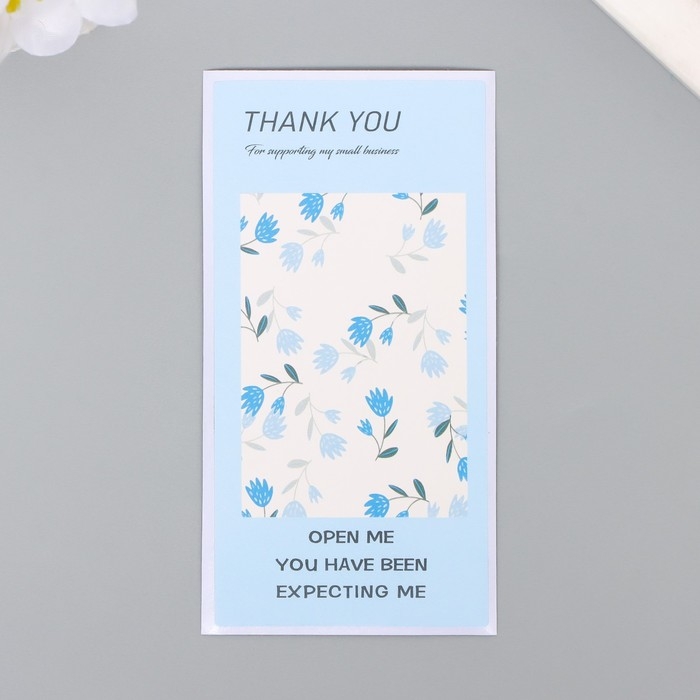 Наклейка бумага благодарность Наклейка бумага благодарность "Васильки" набор 50 шт 10х5 см