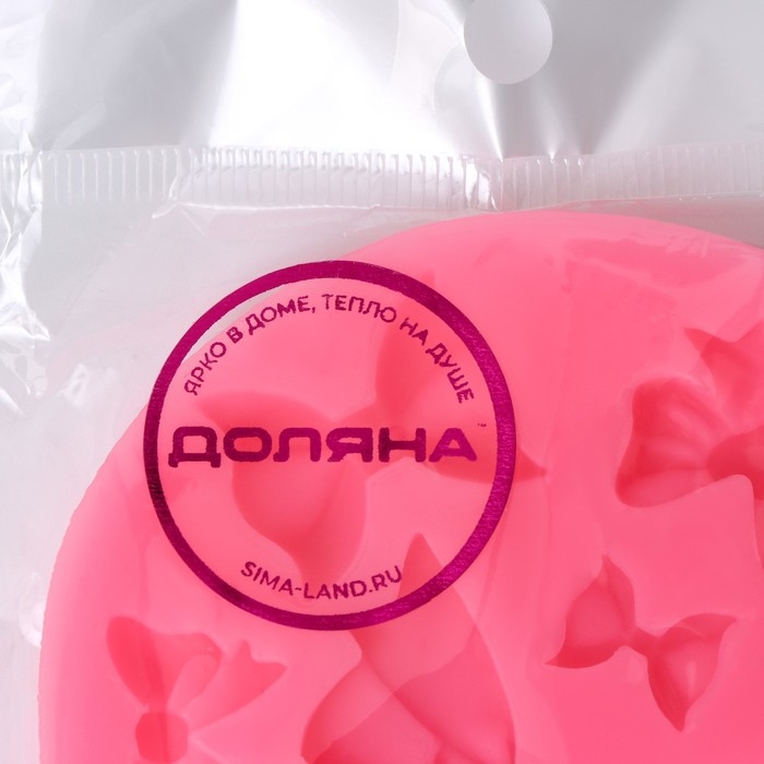 Молд Доляна «Бант», силикон, d=8,5 см, цвет розовый Молд Доляна «Бант», силикон, d=8,5 см, цвет розовый