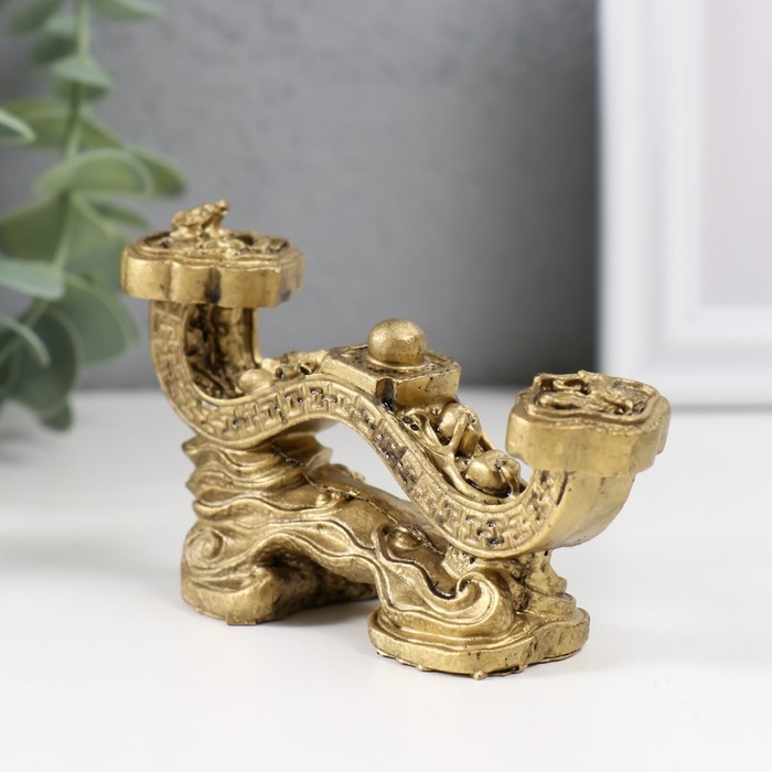 Нэцкэ полистоун под бронзу  Нэцкэ полистоун под бронзу "Жезл Жуи" 10х3,4х5,2 см