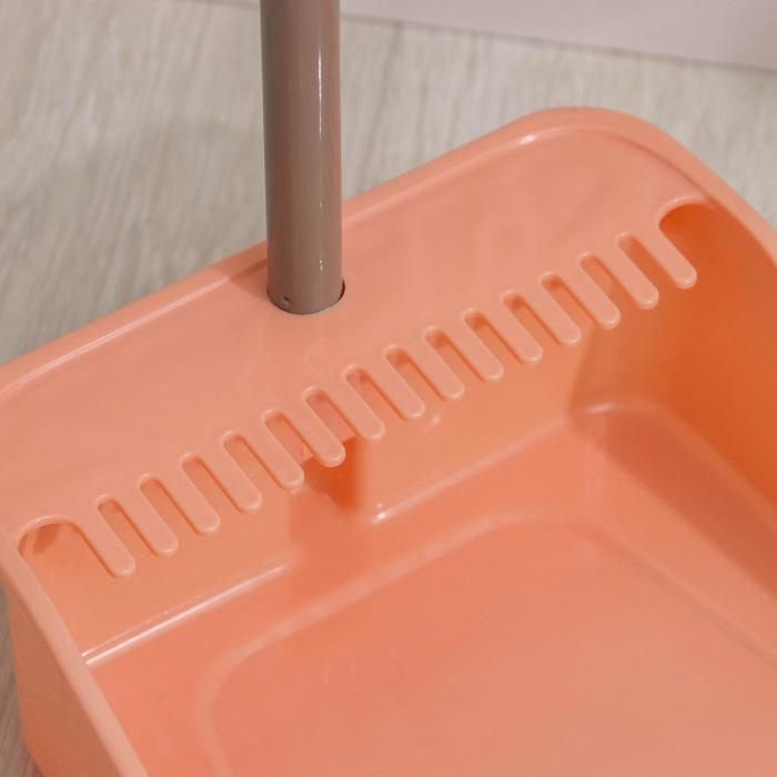Щётка для пола: совок 24×25×81 см, щётка 24 см, цвет персиковый Щётка для пола: совок 24×25×81 см, щётка 24 см, цвет персиковый
