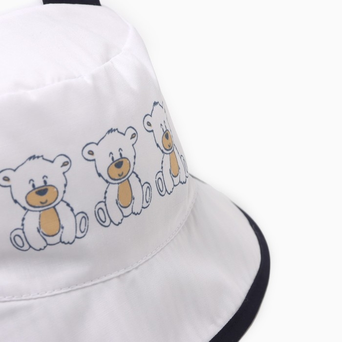 Панама детская, цвет белый/мишка, размер 42-44 Панама детская, цвет белый/мишка, размер 42-44