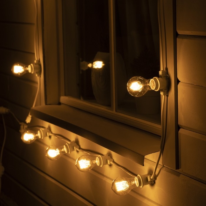 Гирлянда «Белт-лайт» 10 м, IP65, УМС, 2W, белая нить, шаг 40 см, Е27 (без ламп), 220 В Гирлянда «Белт-лайт» 10 м, IP65, УМС, 2W, белая нить, шаг 40 см, Е27 (без ламп), 220 В