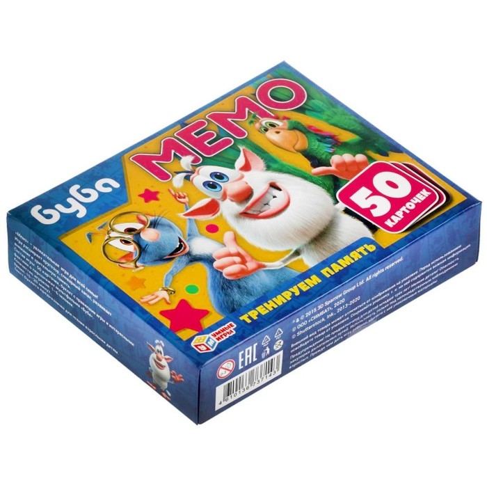 Игра карточная Мемо «Буба», 50 карточек 65х95 мм Игра карточная Мемо «Буба», 50 карточек 65х95 мм