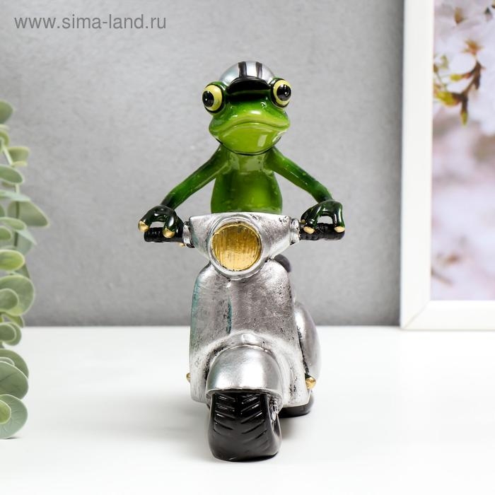 Сувенир полистоун лак Сувенир полистоун лак "Лягуха на мопеде" 15,5х8,5х14 см