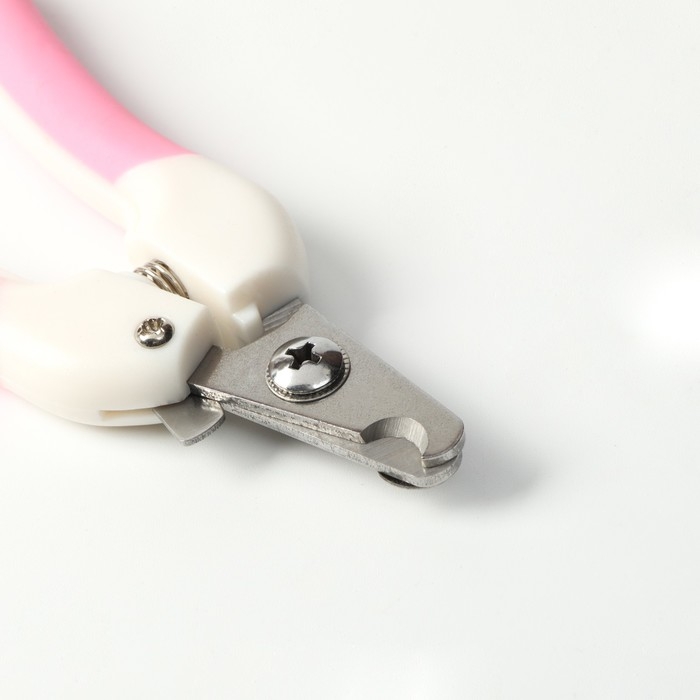 Когтерез боковой средний эргономичный, отверстие 11 мм, розовый с белым Когтерез боковой средний эргономичный, отверстие 11 мм, розовый с белым