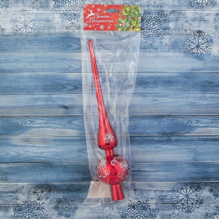 Наконечник Наконечник "Узорная снежинка" 28 см, красный