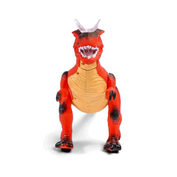 Динозавр радиоуправляемый «T-Rex», световые и звуковые эффекты, работает от батареек, цвет красный Динозавр радиоуправляемый «T-Rex», световые и звуковые эффекты, работает от батареек, цвет красный
