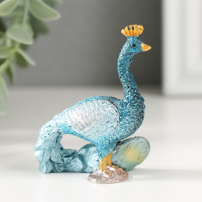 Сувенир полистоун Сувенир полистоун "Павлин со стразами" 5,5х6,5 см