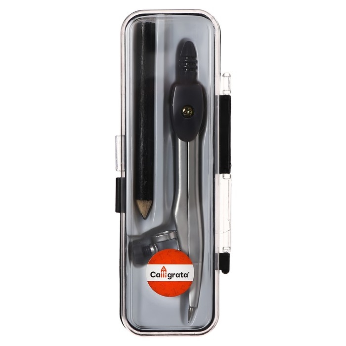 Циркуль металлический 125 мм, с карандашом, в пластиковом пенале (козья ножка), МИКС Циркуль металлический 125 мм, с карандашом, в пластиковом пенале (козья ножка), МИКС