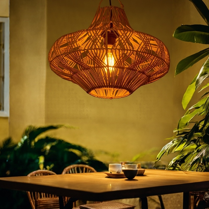 Светильник потолочный из ротанга Светильник потолочный из ротанга "Пурнама" 1х120Вт, Е27, 40х40х30 см