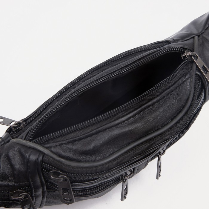 Поясная сумка на молнии, цвет чёрный Поясная сумка на молнии, цвет чёрный
