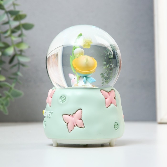 Сувенир полистоун водяной шар свет, музыка Сувенир полистоун водяной шар свет, музыка "Малыш с кроликом" МИКС 8,5х8,5х12,8 см