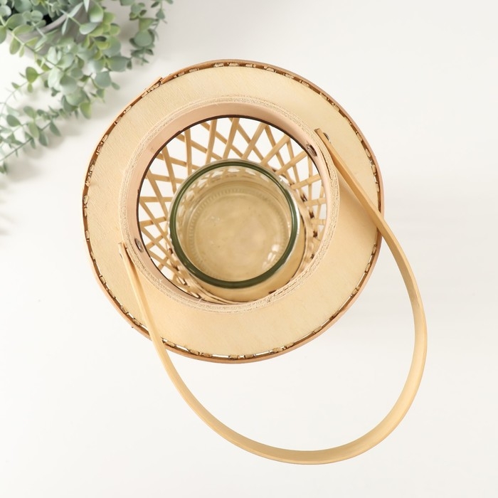 Подсвечник дерево на 1 свечу Подсвечник дерево на 1 свечу "Лоза крест-накрест" натуральный 12х18х51 см