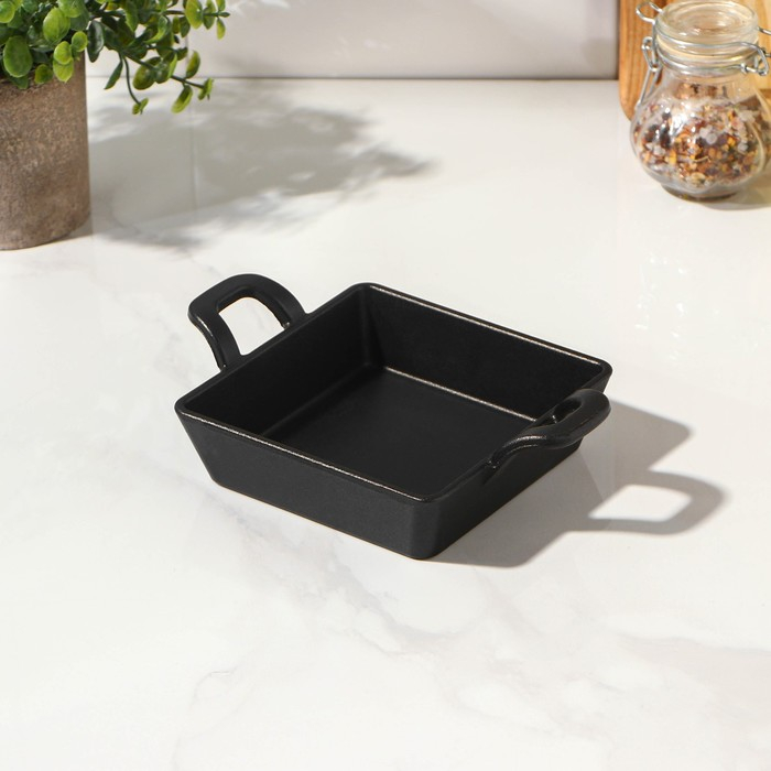 Сковорода чугунная «Квадрат. Глубокий», 12,5×12,5×3,5 см, с чугунной ручкой Сковорода чугунная «Квадрат. Глубокий», 12,5×12,5×3,5 см, с чугунной ручкой