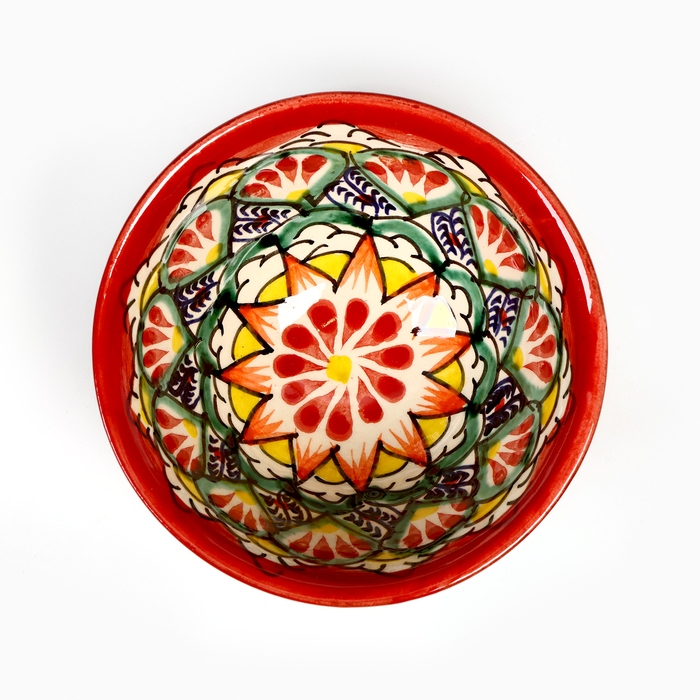 Пиала чайная Риштанская керамика Пиала чайная Риштанская керамика "Узоры" большая, 11 см, микс