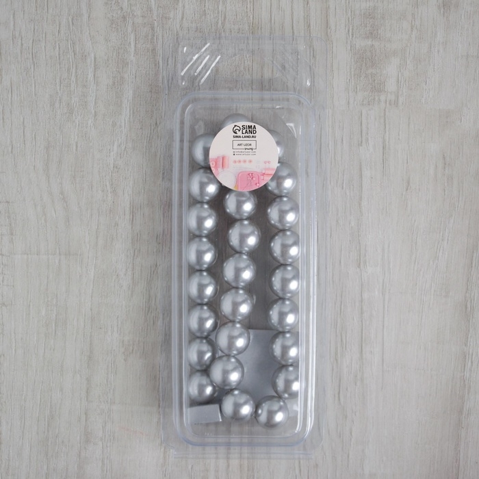 Подхват для штор «Бусы из жемчуга», d = 1,5 см, 40 ± 1 см, цвет серый Подхват для штор «Бусы из жемчуга», d = 1,5 см, 40 ± 1 см, цвет серый