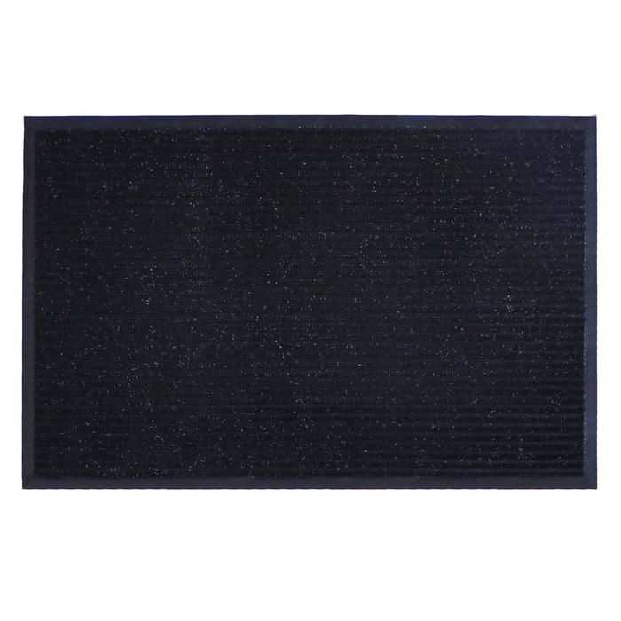 Коврик придверный влаговпитывающий, ребристый, «Стандарт», 60×90 см, цвет чёрный Коврик придверный влаговпитывающий, ребристый, «Стандарт», 60×90 см, цвет чёрный