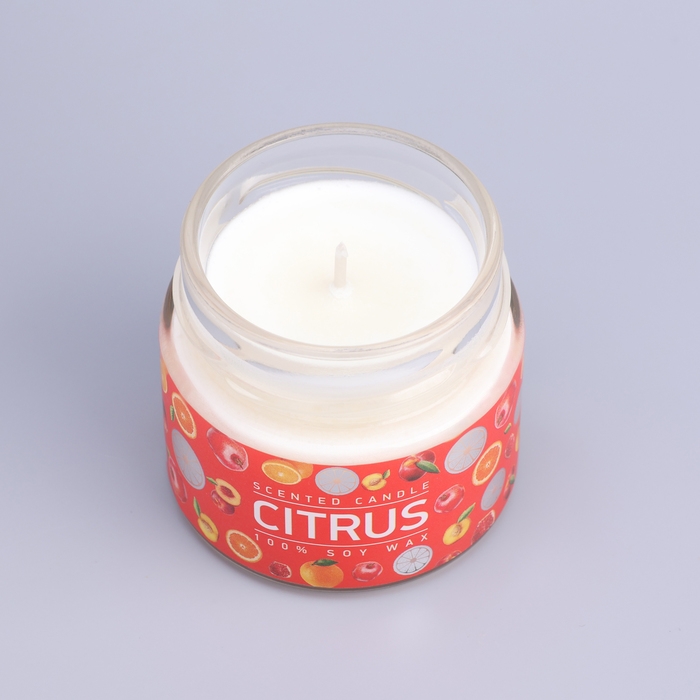 Свеча ароматическая в банке  Свеча ароматическая в банке "Апельсин и гранат", совый воск, 80 г