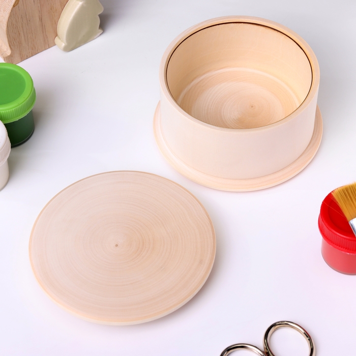 Заготовка для творчества Шкатулка с кантом, 5 х d9,5 см Заготовка для творчества Шкатулка с кантом, 5 х d9,5 см