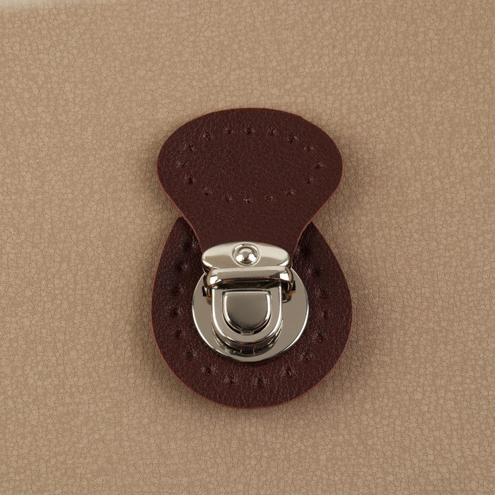 Застёжка для сумки, пришивная, 6 × 4 см, цвет тёмно-коричневый/серебряный Застёжка для сумки, пришивная, 6 × 4 см, цвет тёмно-коричневый/серебряный