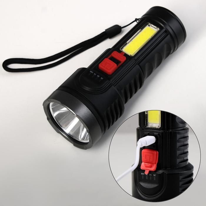 Фонарь ручной аккумуляторный, 1.5 и 3 Вт, 1200 мАч, USB, COB, 4 режима, 14 х 5.5 см Фонарь ручной аккумуляторный, 1.5 и 3 Вт, 1200 мАч, USB, COB, 4 режима, 14 х 5.5 см